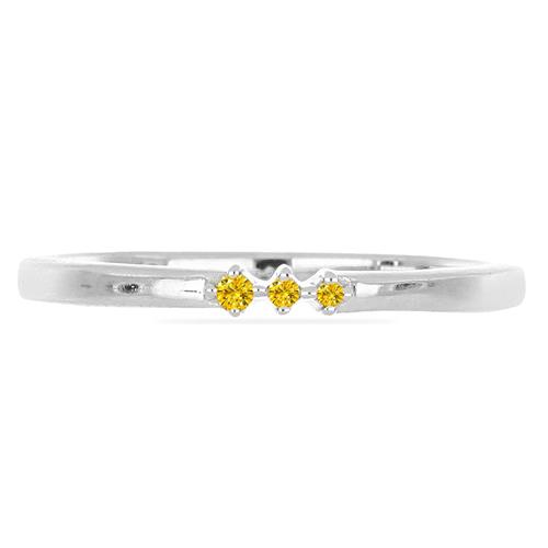 BUY REAL YELLOW DIAMOND DOUBLE CUT GEMSTONE RING IN STERLING SILVER